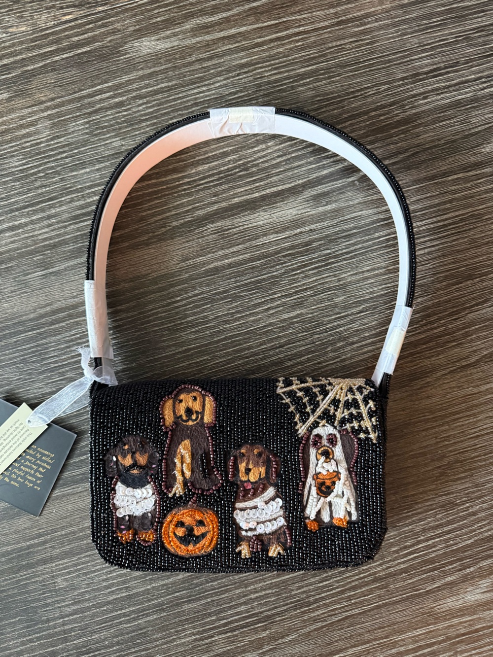 NWT Halloween Beaded Dog Purse